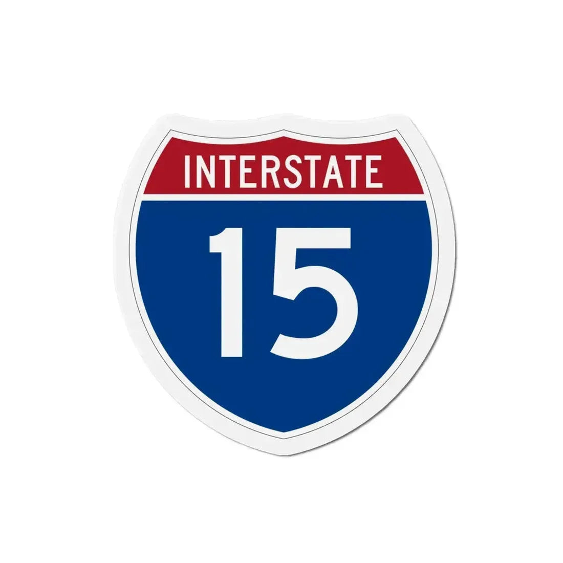 Interstate 15 (U.S. Highways) Refrigerator Magnet 5 Inch - The Sticker Space