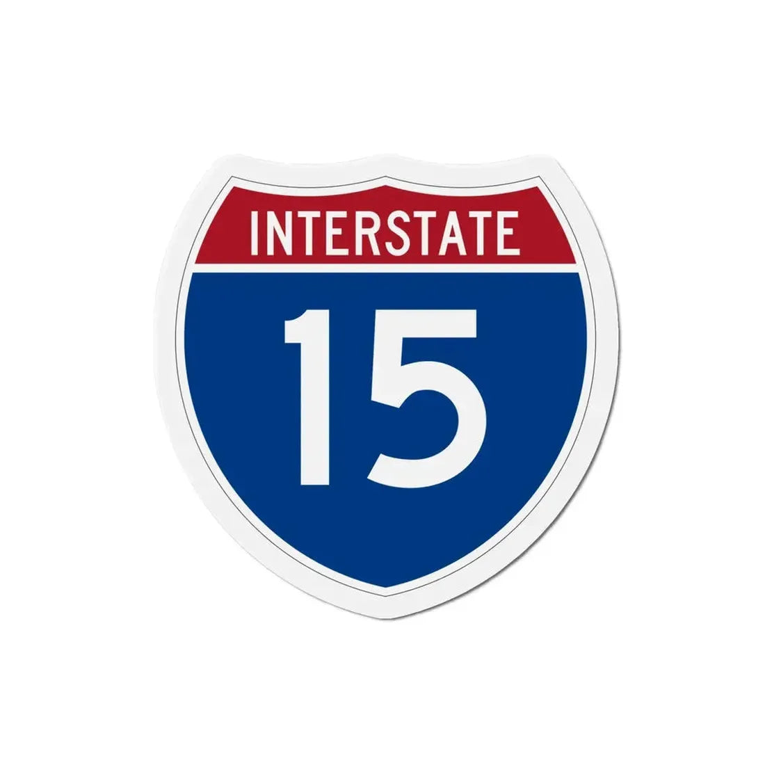 Interstate 15 (U.S. Highways) Refrigerator Magnet 5 Inch - The Sticker Space