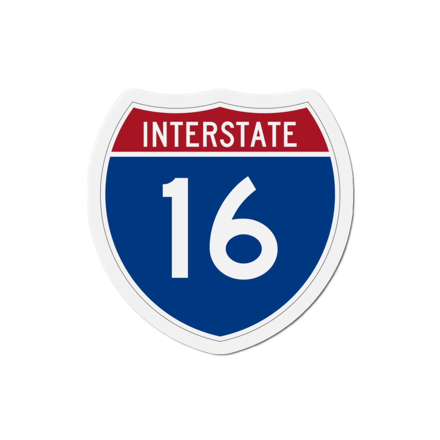 Interstate 16 (U.S. Highways) Die-Cut Magnet-3 Inch-The Sticker Space