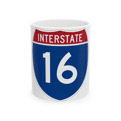 Interstate 16 (U.S. Highways) White Coffee Mug-11oz-The Sticker Space