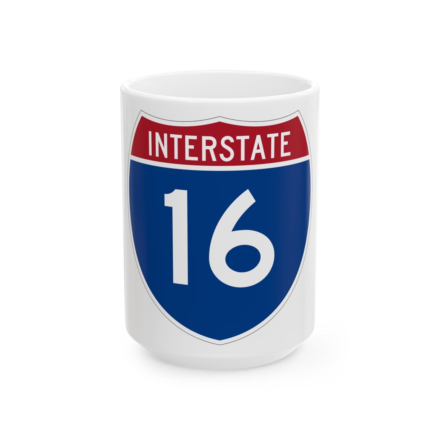 Interstate 16 (U.S. Highways) White Coffee Mug-15oz-The Sticker Space