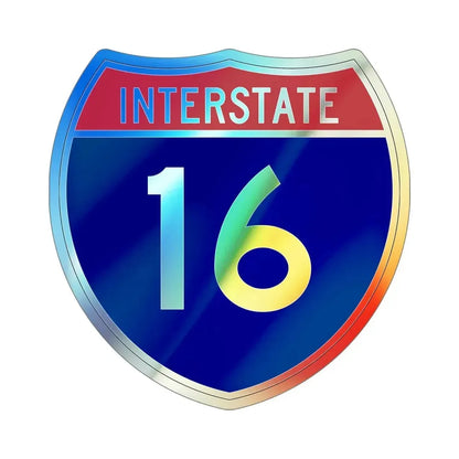 Interstate 16 (U.S. Highways) Holographic STICKER Die-Cut Vinyl Decal 6 Inch Holographic - The Sticker Space