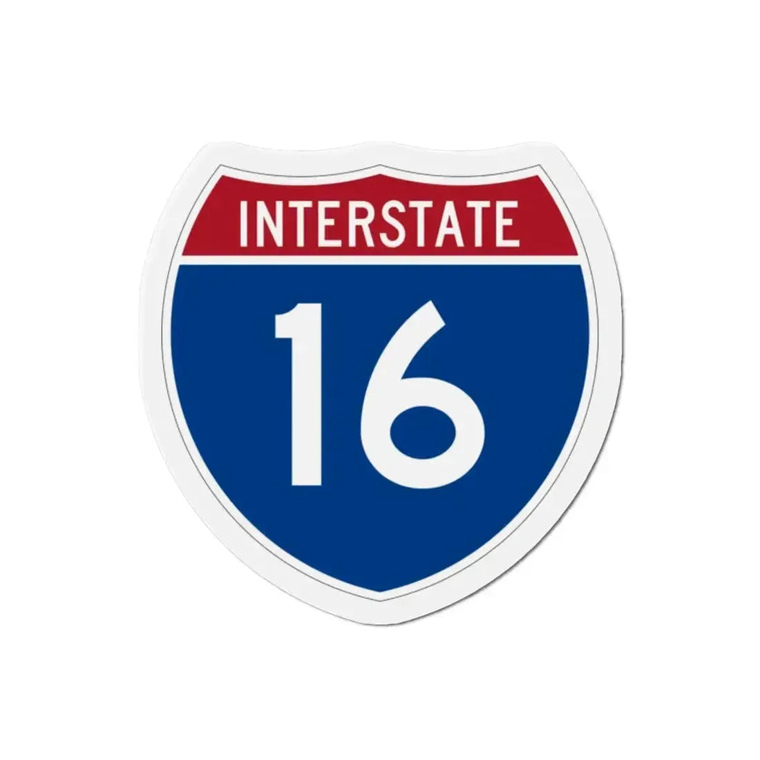 Interstate 16 (U.S. Highways) Refrigerator Magnet 2 Inch - The Sticker Space