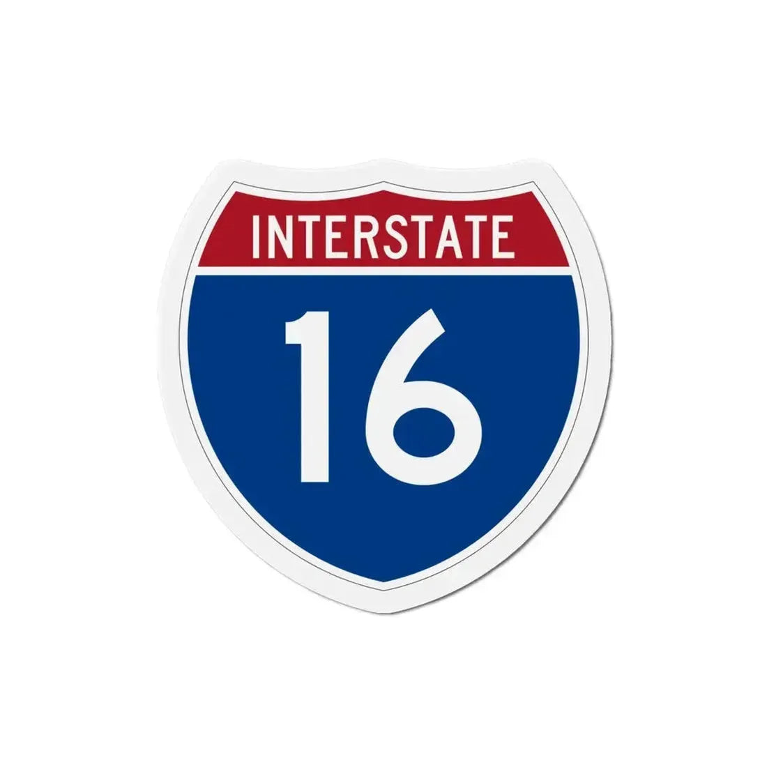 Interstate 16 (U.S. Highways) Refrigerator Magnet 4 Inch - The Sticker Space
