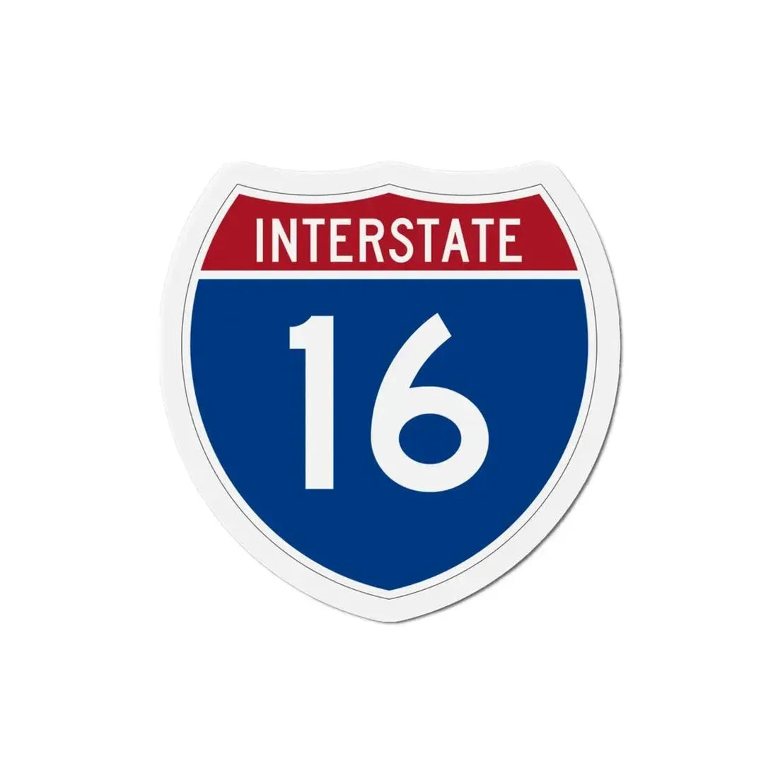 Interstate 16 (U.S. Highways) Refrigerator Magnet 4 Inch - The Sticker Space