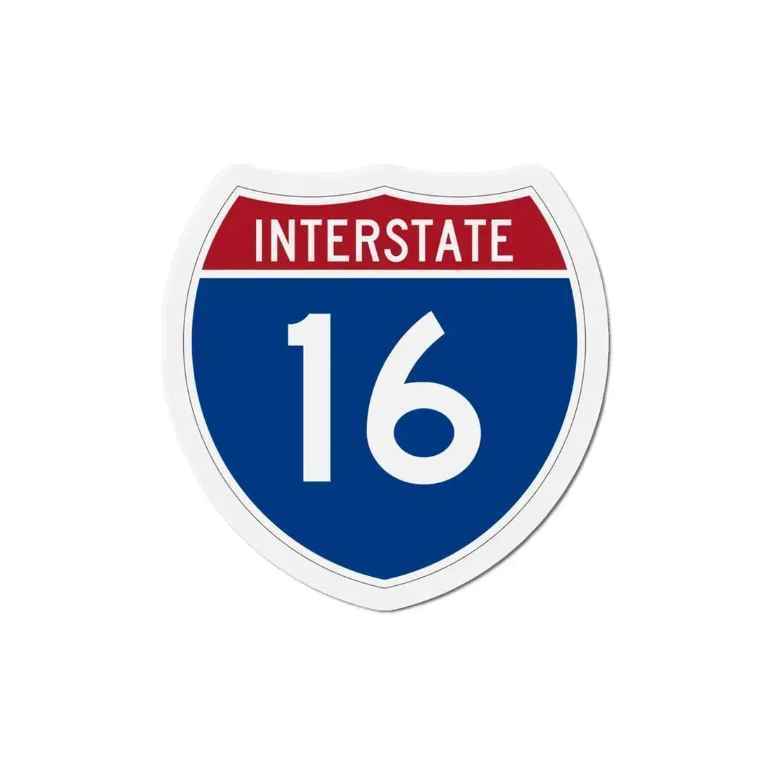 Interstate 16 (U.S. Highways) Refrigerator Magnet 5 Inch - The Sticker Space