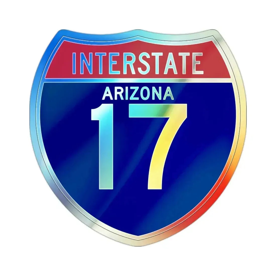 Interstate 17 (U.S. Highways) Holographic STICKER Die-Cut Vinyl Decal 2 Inch Holographic - The Sticker Space
