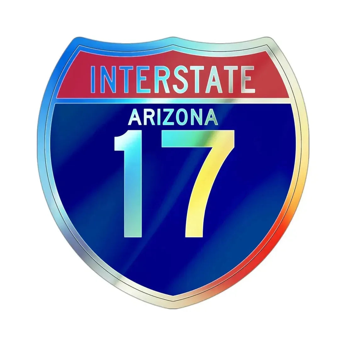 Interstate 17 (U.S. Highways) Holographic STICKER Die-Cut Vinyl Decal 3 Inch Holographic - The Sticker Space