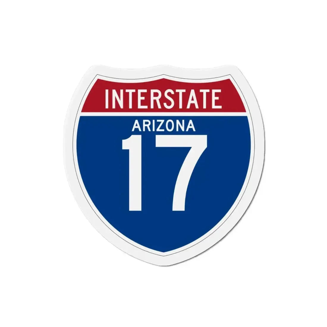 Interstate 17 (U.S. Highways) Refrigerator Magnet 3 Inch - The Sticker Space