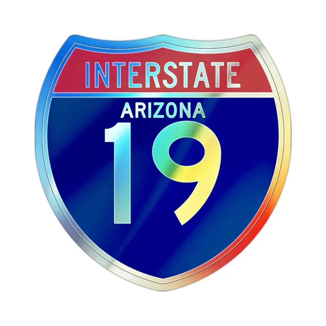 Interstate 19 (U.S. Highways) Holographic STICKER Die-Cut Vinyl Decal - The Sticker Space