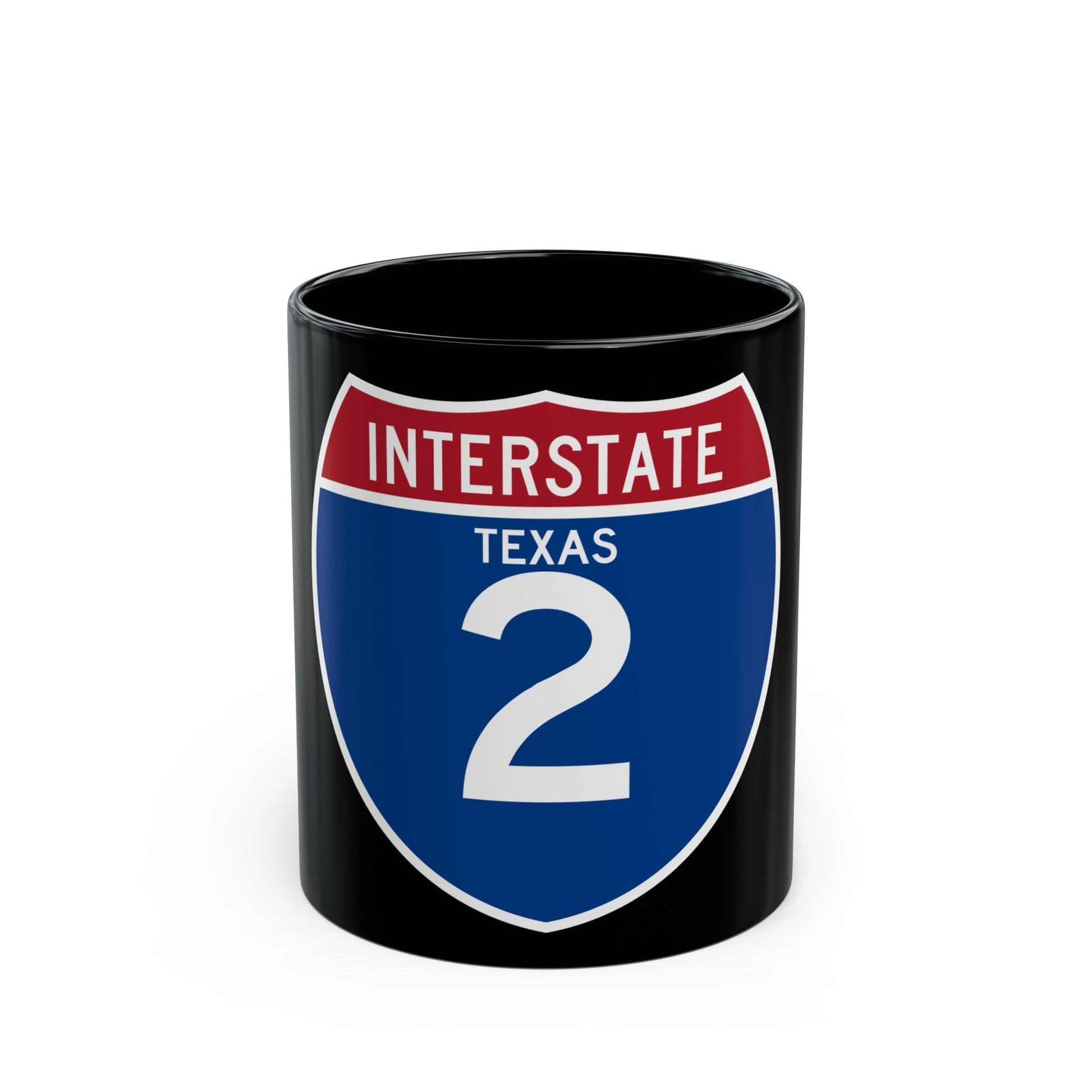 Interstate 2 (U.S. Highways) Black Coffee Mug-11oz-The Sticker Space