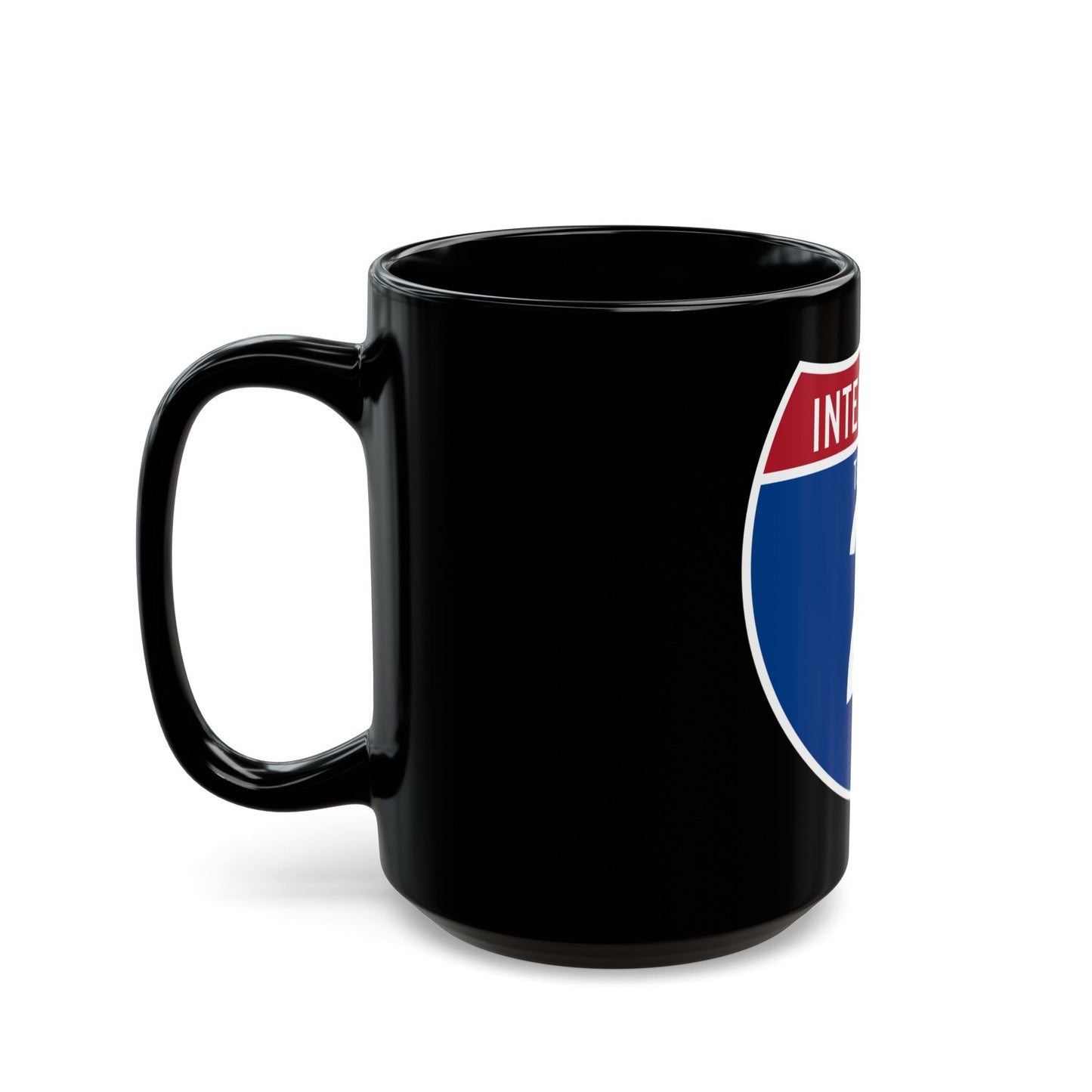 Interstate 2 (U.S. Highways) Black Coffee Mug-The Sticker Space