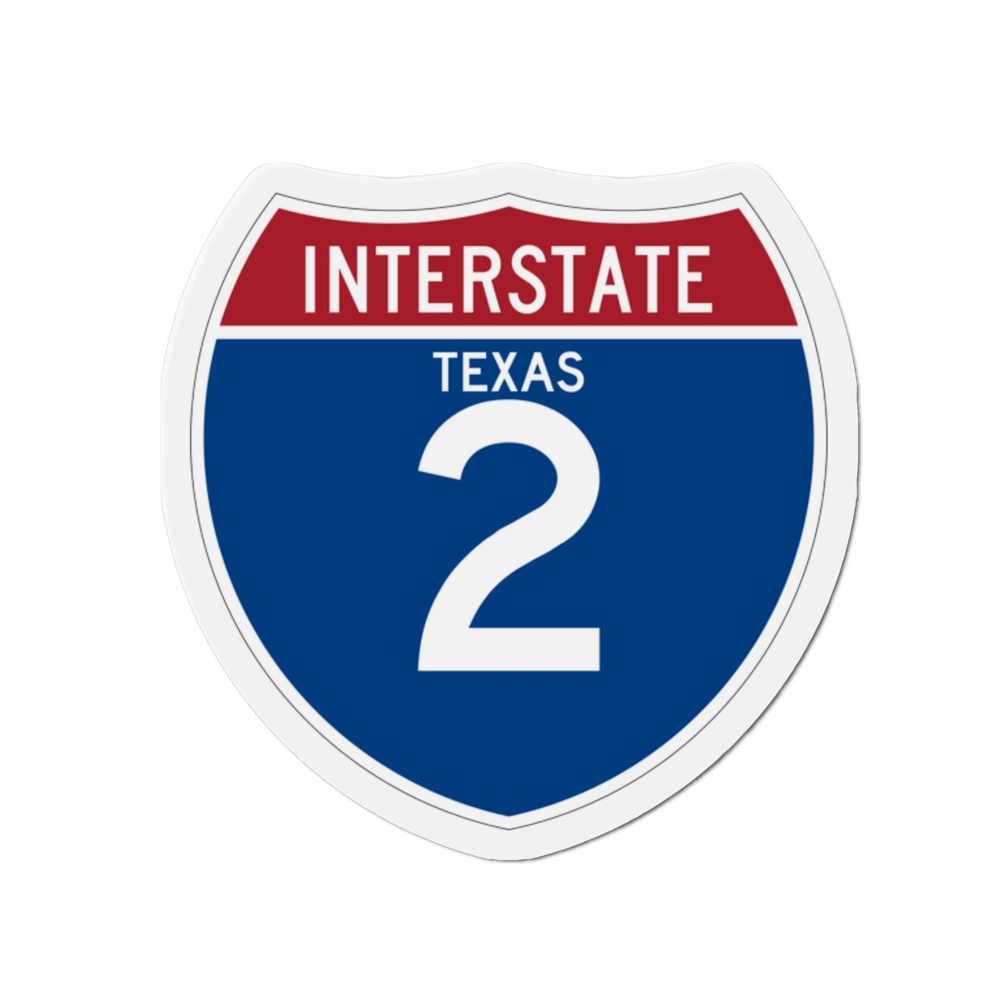 Interstate 2 (U.S. Highways) Die-Cut Magnet-2 Inch-The Sticker Space