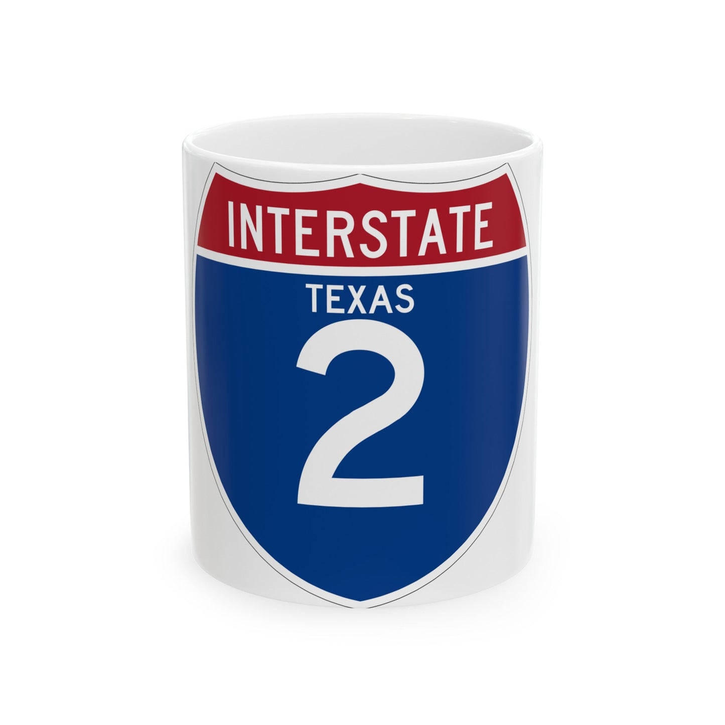 Interstate 2 (U.S. Highways) White Coffee Mug-11oz-The Sticker Space