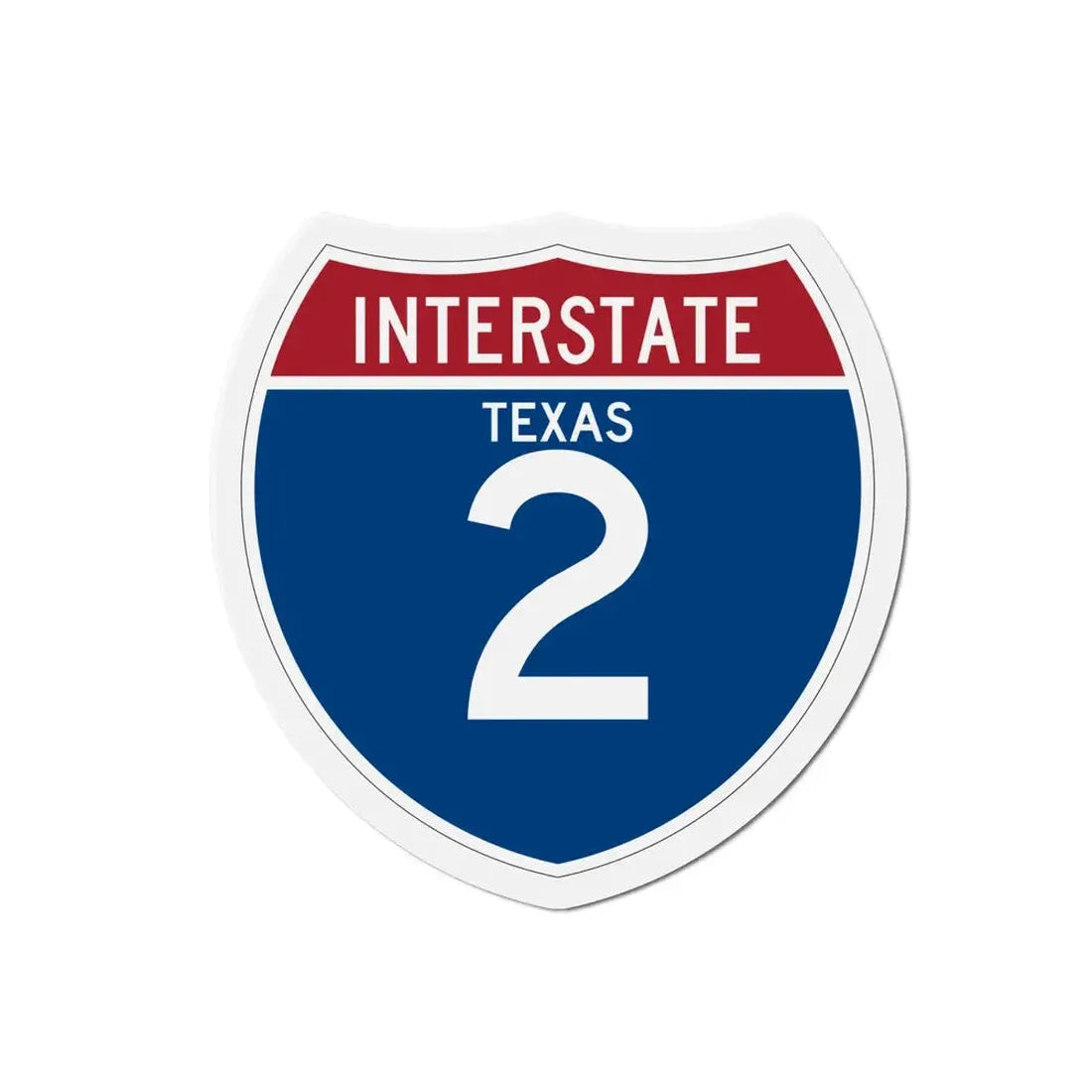 Interstate 2 (U.S. Highways) Refrigerator Magnet 6 Inch - The Sticker Space