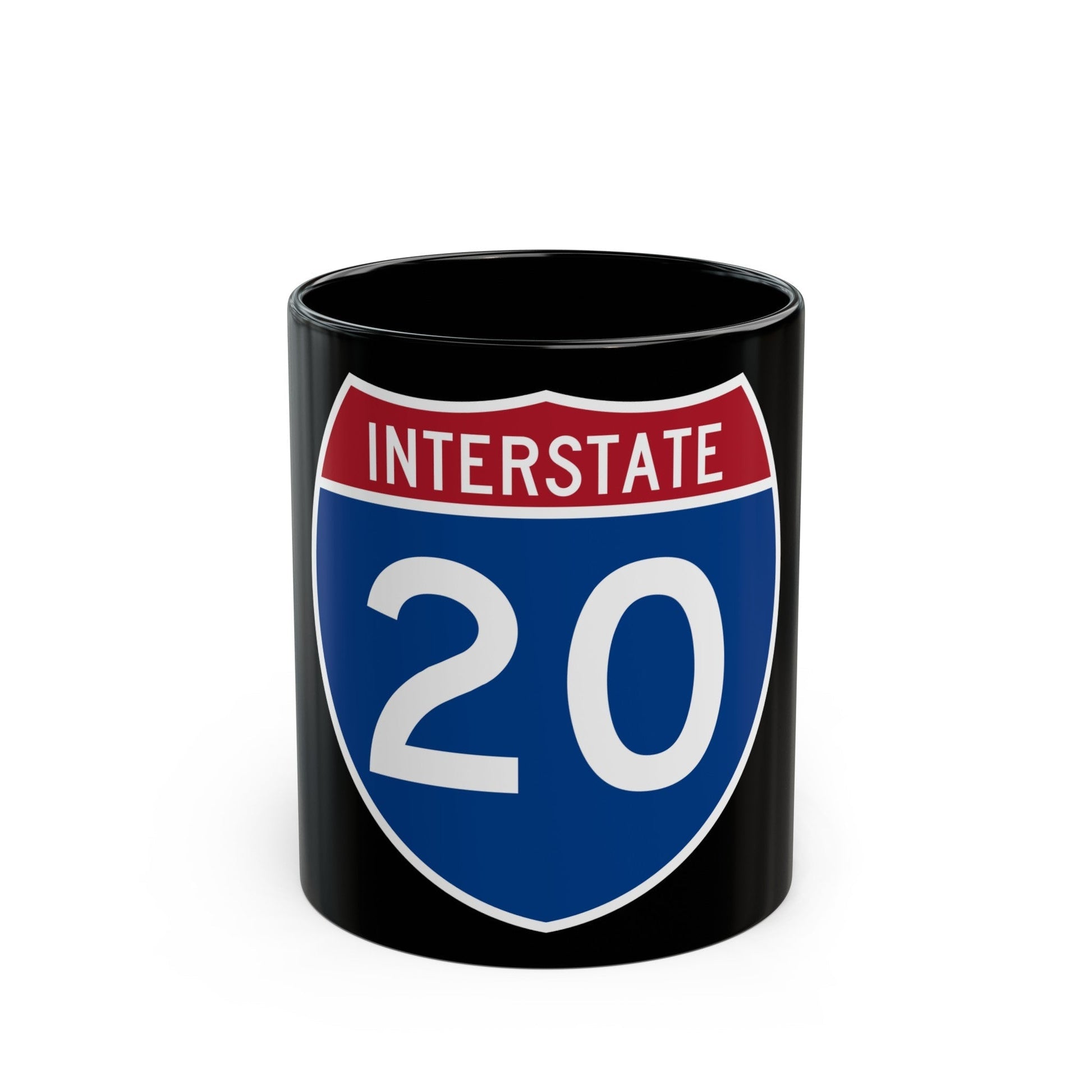 Interstate 20 (U.S. Highways) Black Coffee Mug-11oz-The Sticker Space