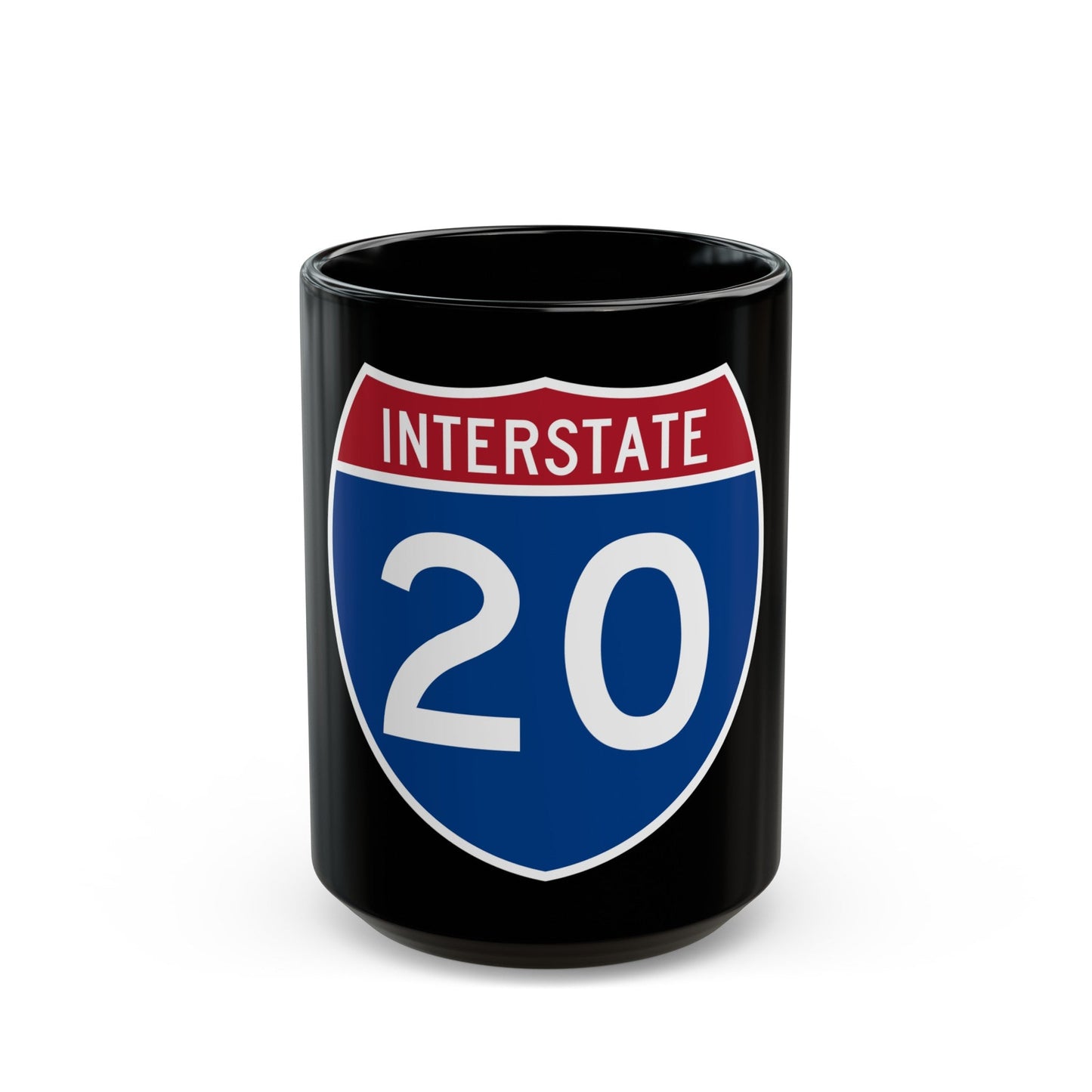 Interstate 20 (U.S. Highways) Black Coffee Mug-15oz-The Sticker Space