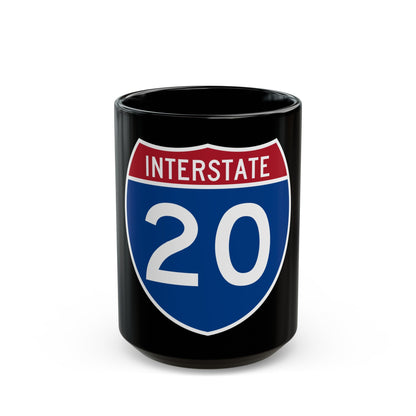 Interstate 20 (U.S. Highways) Black Coffee Mug-15oz-The Sticker Space