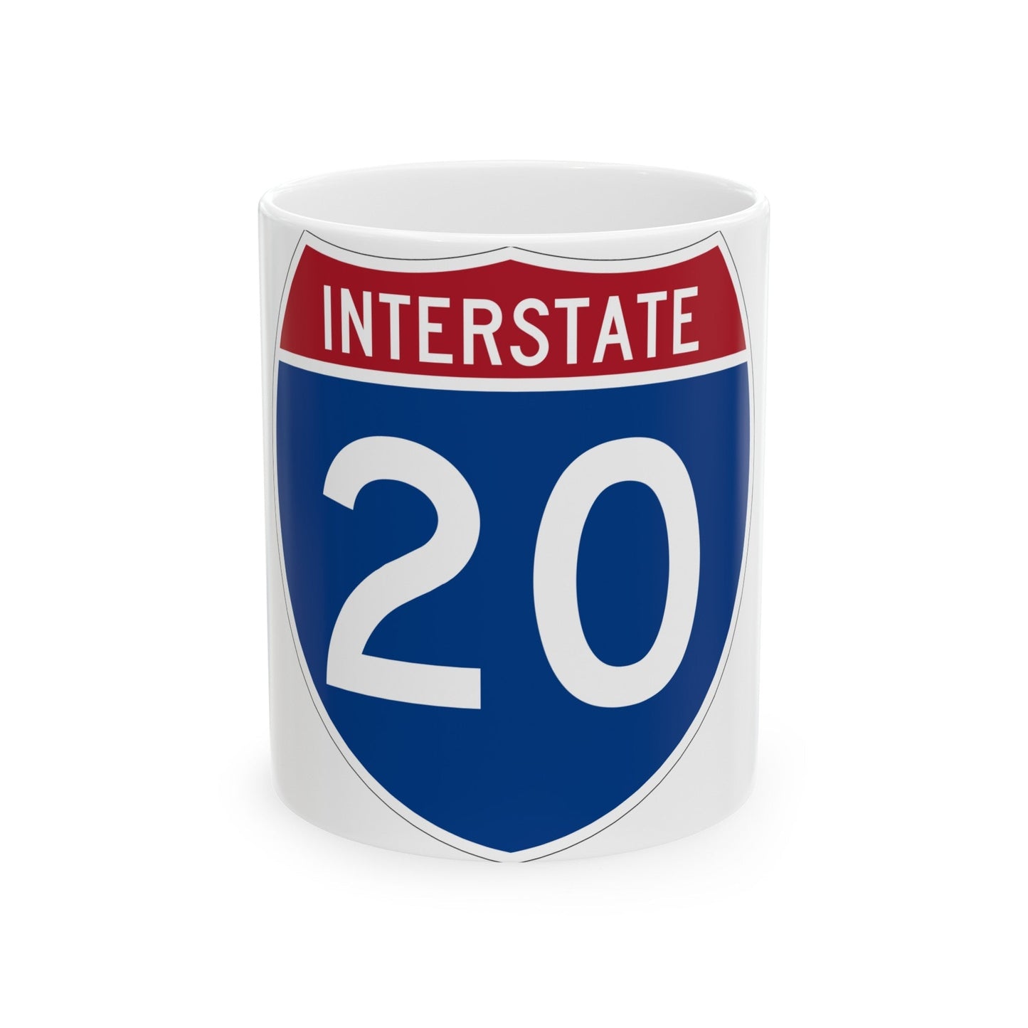 Interstate 20 (U.S. Highways) White Coffee Mug-11oz-The Sticker Space