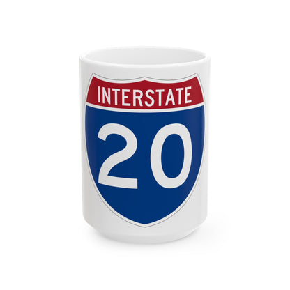 Interstate 20 (U.S. Highways) White Coffee Mug-15oz-The Sticker Space