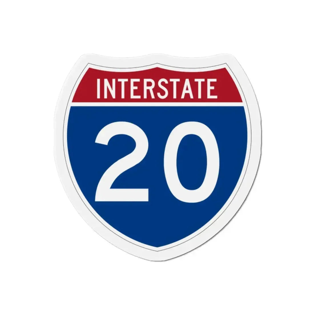 Interstate 20 (U.S. Highways) Refrigerator Magnet 2 Inch - The Sticker Space