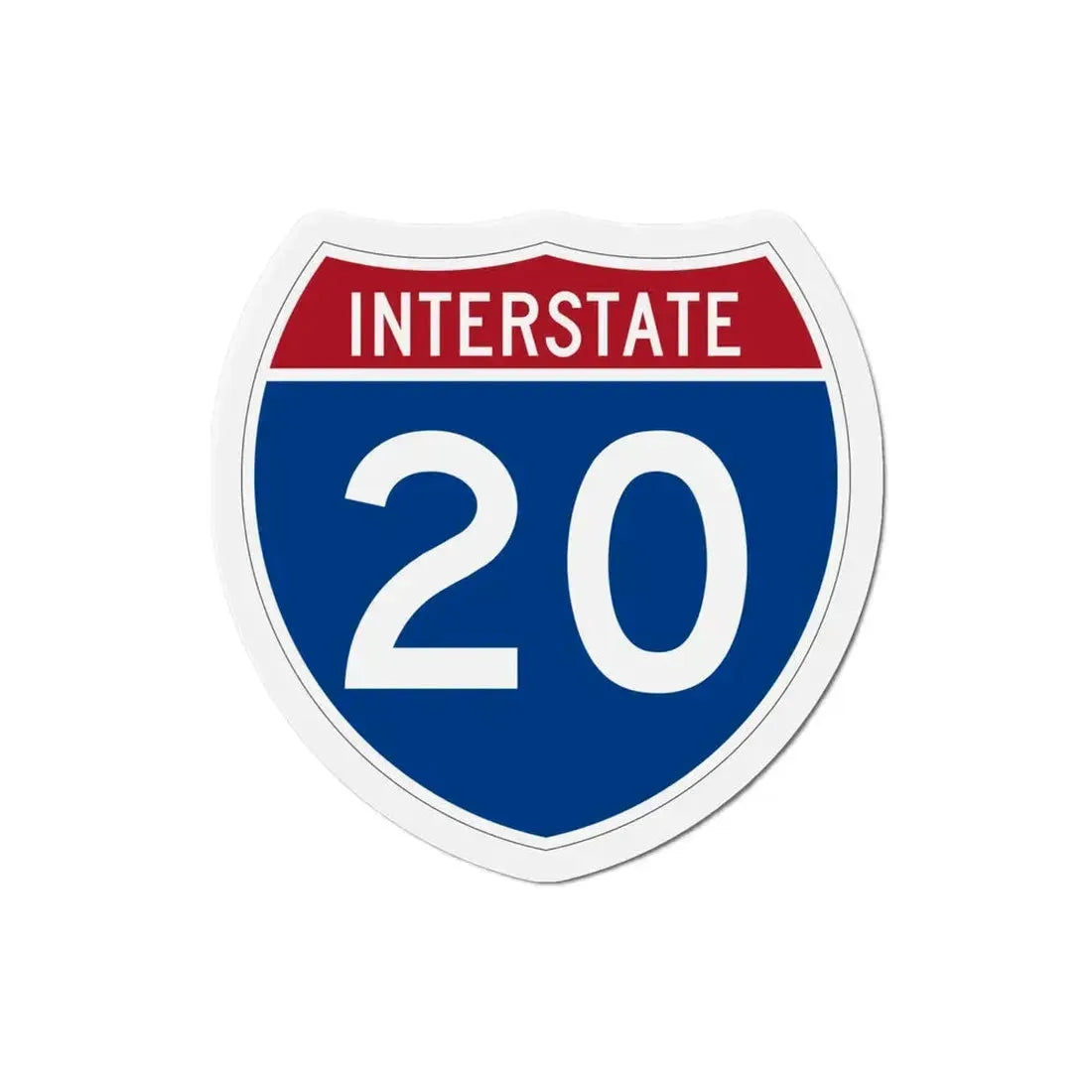 Interstate 20 (U.S. Highways) Refrigerator Magnet 4 Inch - The Sticker Space
