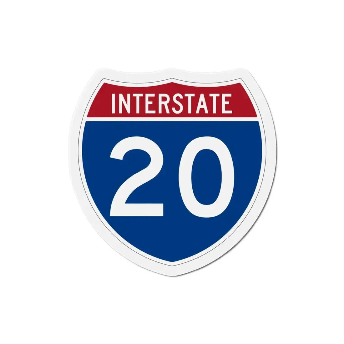 Interstate 20 (U.S. Highways) Refrigerator Magnet 5 Inch - The Sticker Space