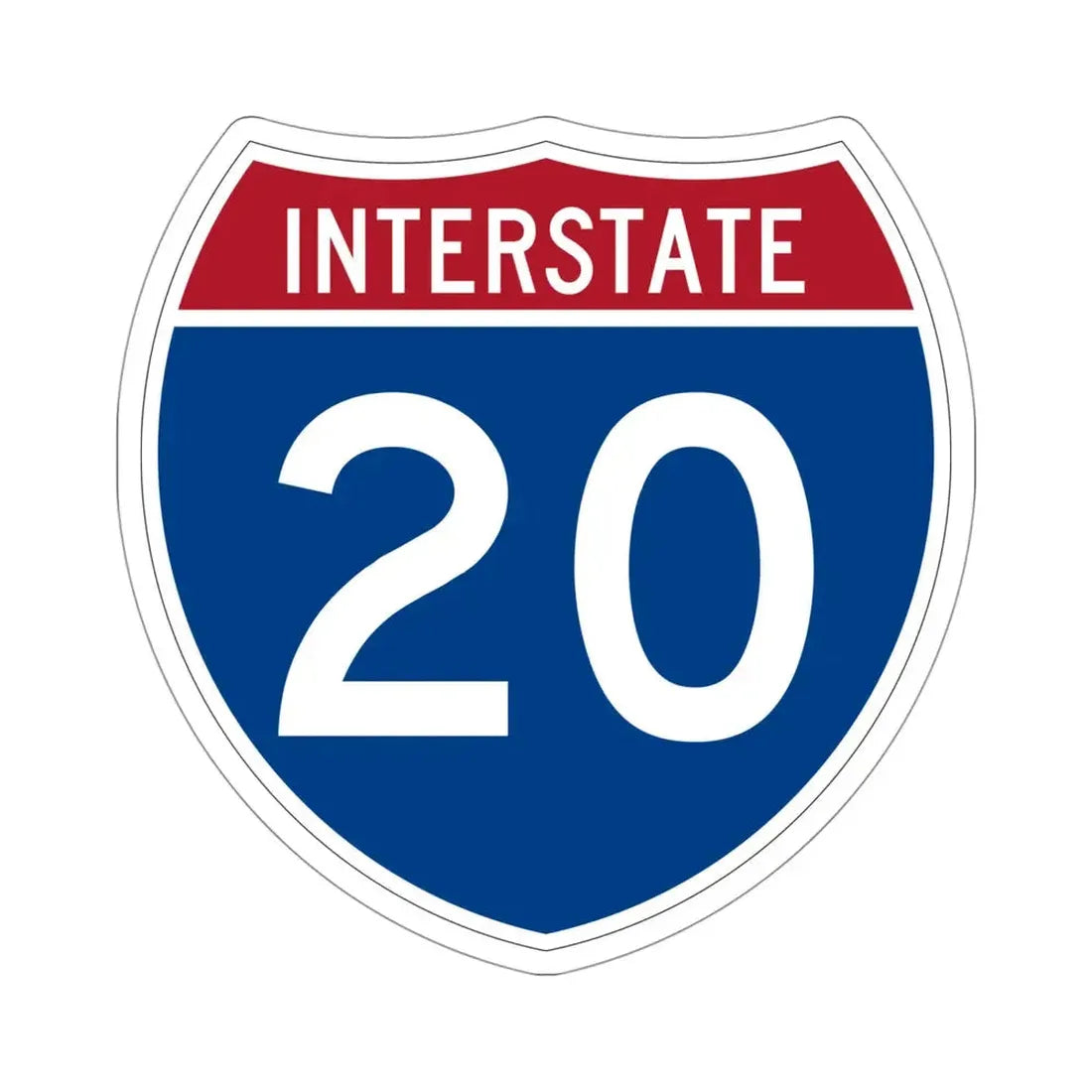 Interstate 20 (U.S. Highways) STICKER Vinyl Die-Cut Decal 4 Inch - The Sticker Space