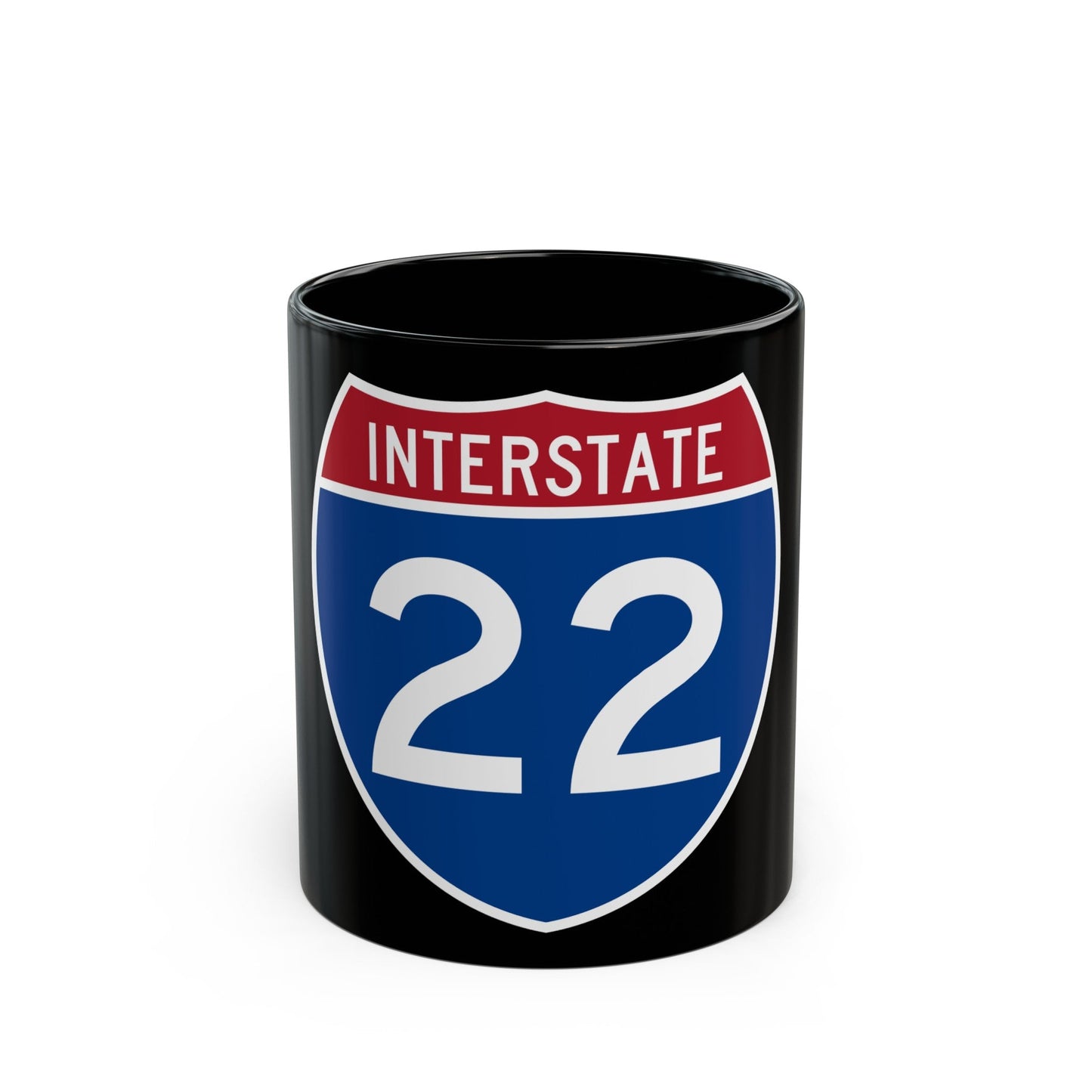 Interstate 22 (U.S. Highways) Black Coffee Mug-11oz-The Sticker Space