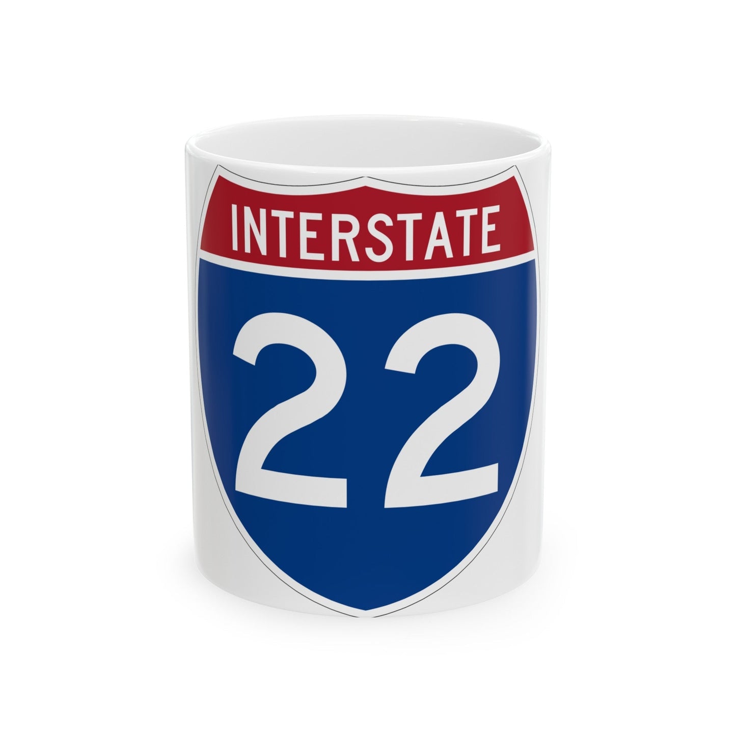 Interstate 22 (U.S. Highways) White Coffee Mug-11oz-The Sticker Space