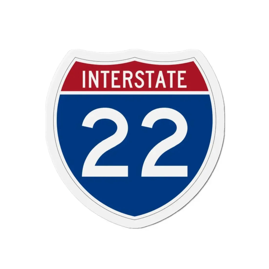 Interstate 22 (U.S. Highways) Refrigerator Magnet 2 Inch - The Sticker Space