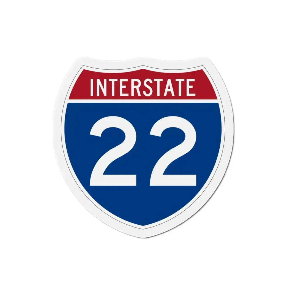 Interstate 22 (U.S. Highways) Refrigerator Magnet 3 Inch - The Sticker Space