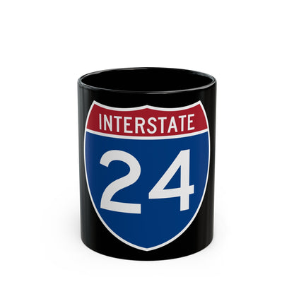 Interstate 24 (U.S. Highways) Black Coffee Mug-11oz-The Sticker Space