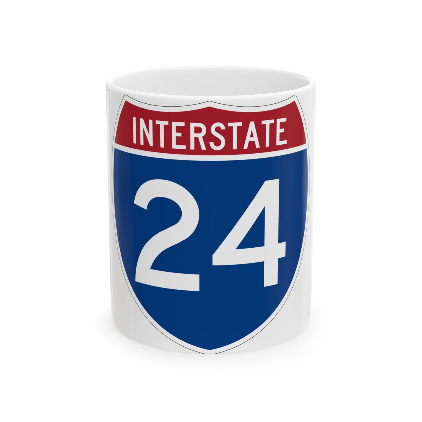 Interstate 24 (U.S. Highways) White Coffee Mug-11oz-The Sticker Space