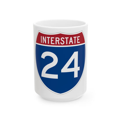 Interstate 24 (U.S. Highways) White Coffee Mug-15oz-The Sticker Space