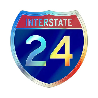 Interstate 24 (U.S. Highways) Holographic STICKER Die-Cut Vinyl Decal 2 Inch Holographic - The Sticker Space