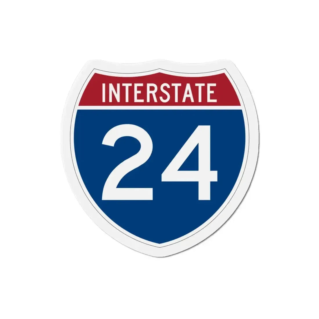 Interstate 24 (U.S. Highways) Refrigerator Magnet 3 Inch - The Sticker Space