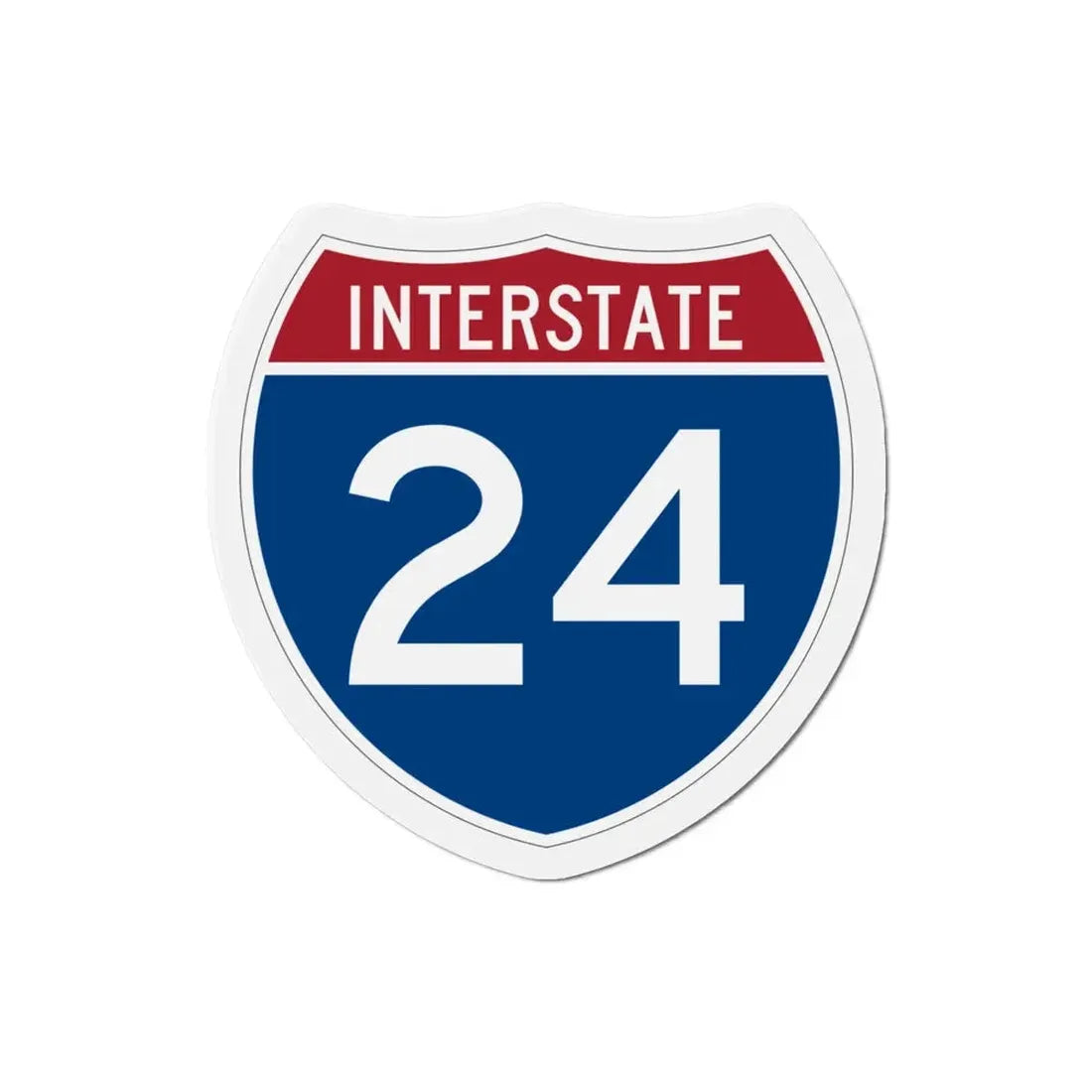 Interstate 24 (U.S. Highways) Refrigerator Magnet 3 Inch - The Sticker Space