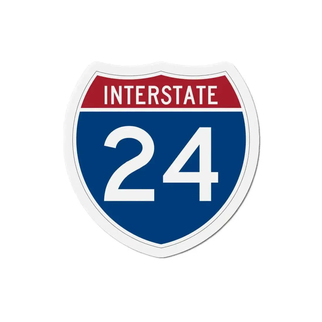 Interstate 24 (U.S. Highways) Refrigerator Magnet 4 Inch - The Sticker Space