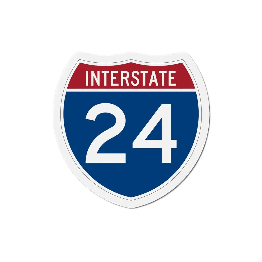 Interstate 24 (U.S. Highways) Refrigerator Magnet 5 Inch - The Sticker Space