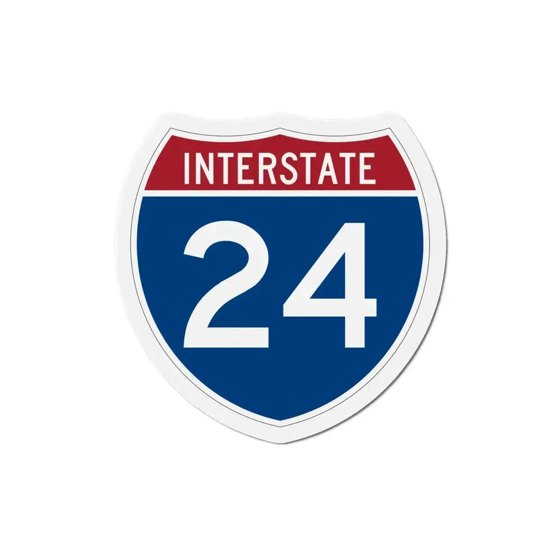 Interstate 24 (U.S. Highways) Refrigerator Magnet 6 Inch - The Sticker Space