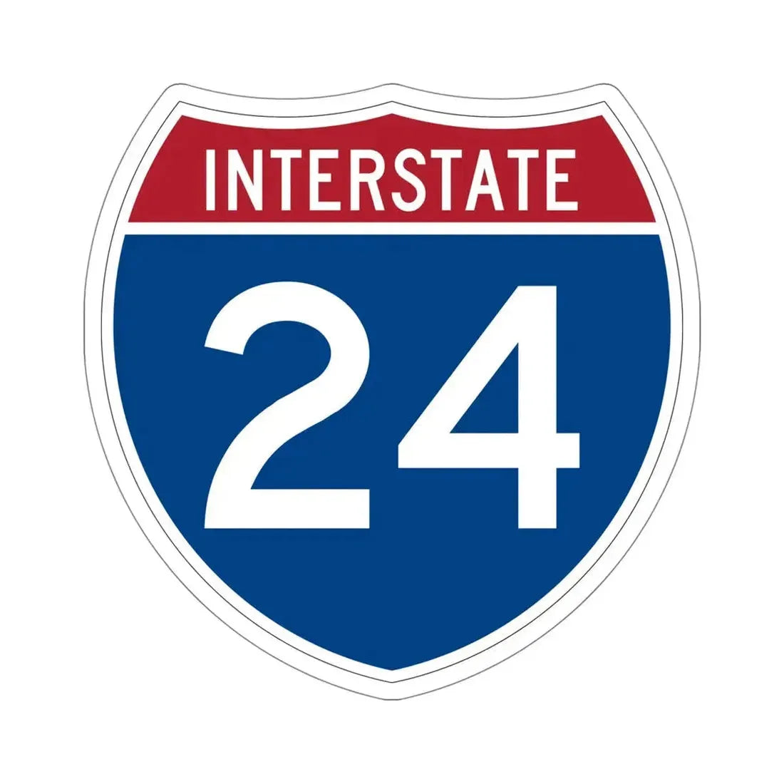 Interstate 24 (U.S. Highways) STICKER Vinyl Die-Cut Decal 5 Inch - The Sticker Space