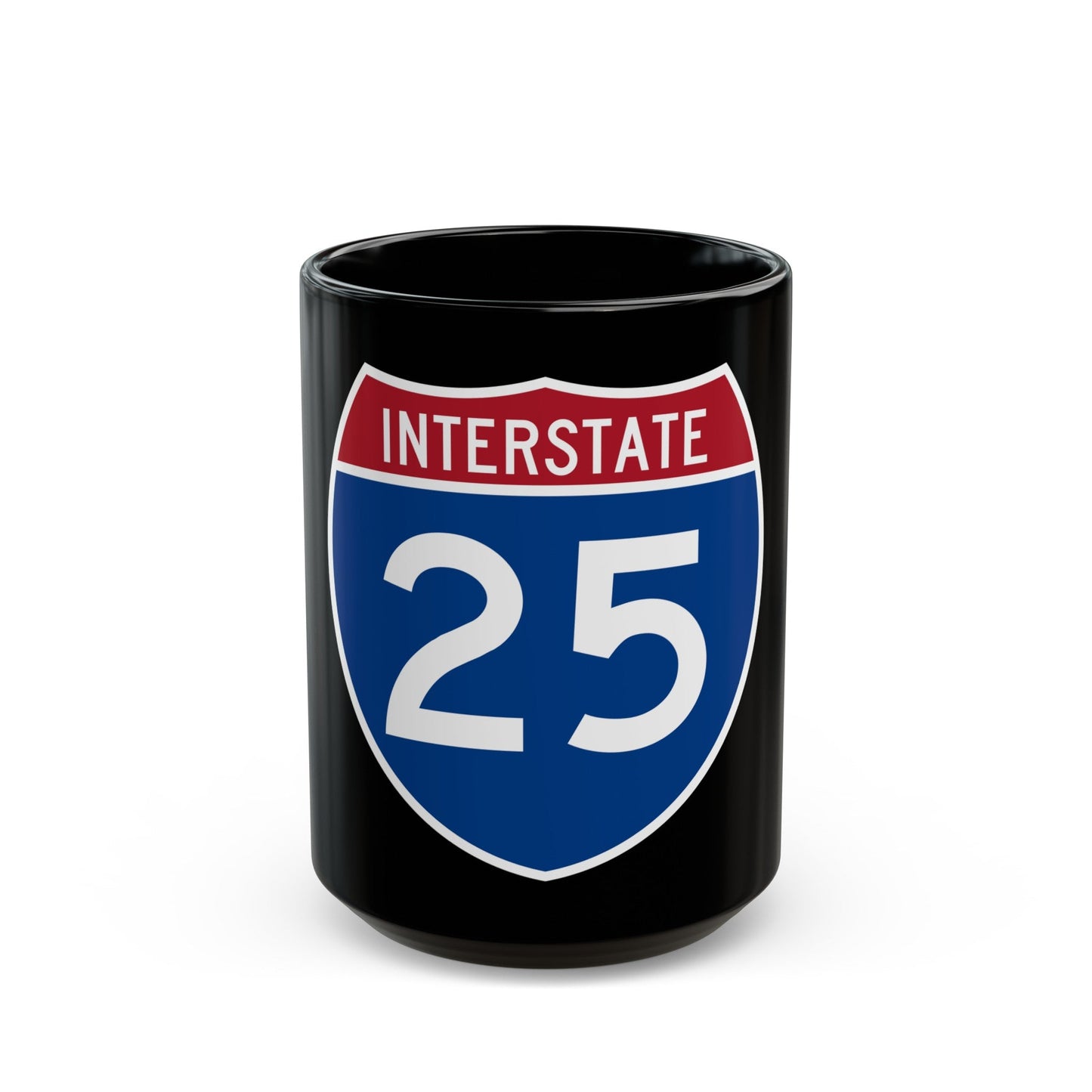 Interstate 25 (U.S. Highways) Black Coffee Mug-15oz-The Sticker Space