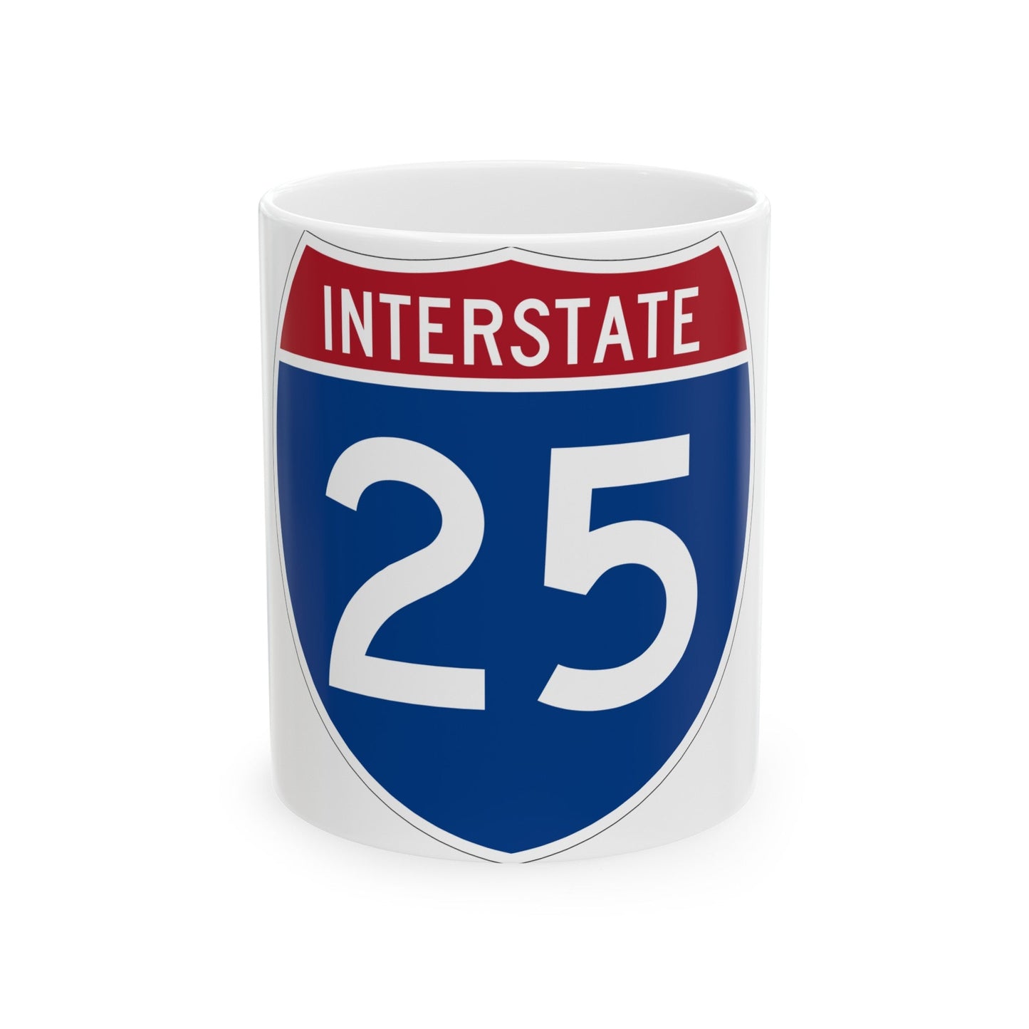 Interstate 25 (U.S. Highways) White Coffee Mug-11oz-The Sticker Space