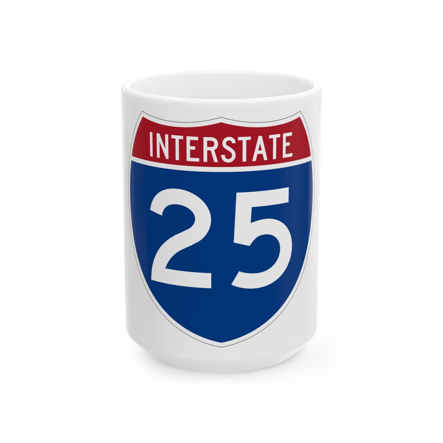 Interstate 25 (U.S. Highways) White Coffee Mug-15oz-The Sticker Space