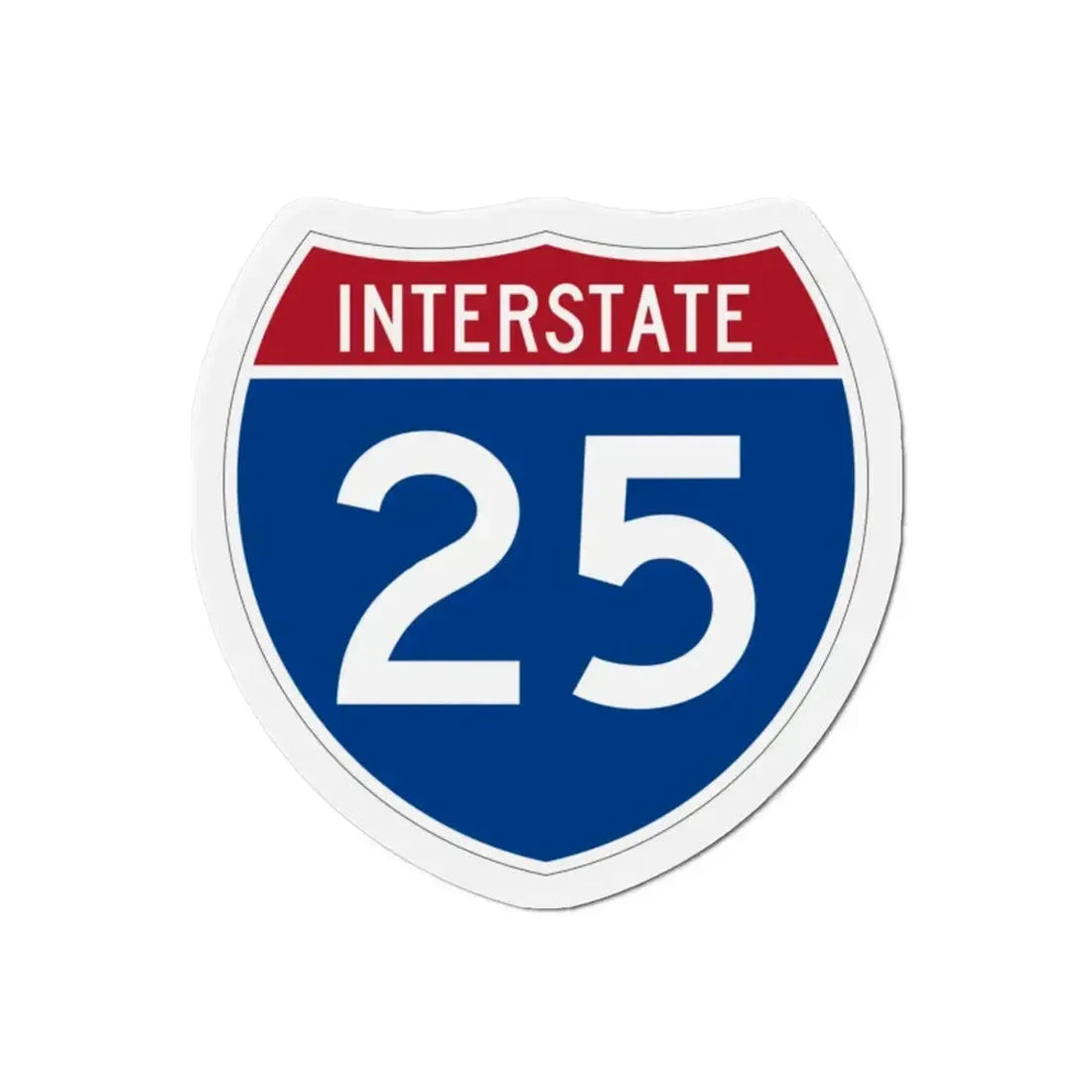 Interstate 25 (U.S. Highways) Refrigerator Magnet 2 Inch - The Sticker Space