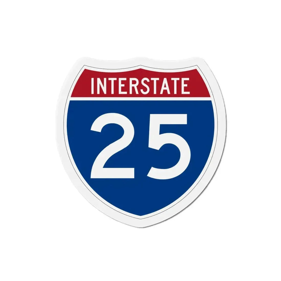 Interstate 25 (U.S. Highways) Refrigerator Magnet 4 Inch - The Sticker Space