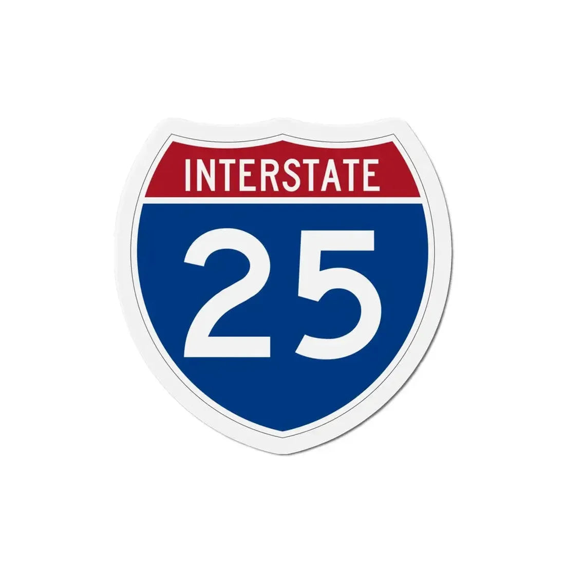 Interstate 25 (U.S. Highways) Refrigerator Magnet 5 Inch - The Sticker Space
