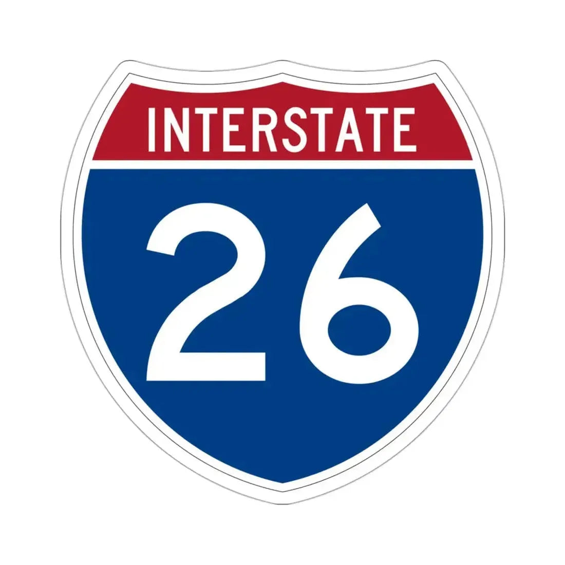 Interstate 26 (U.S. Highways) STICKER Vinyl Die-Cut Decal 3 Inch - The Sticker Space