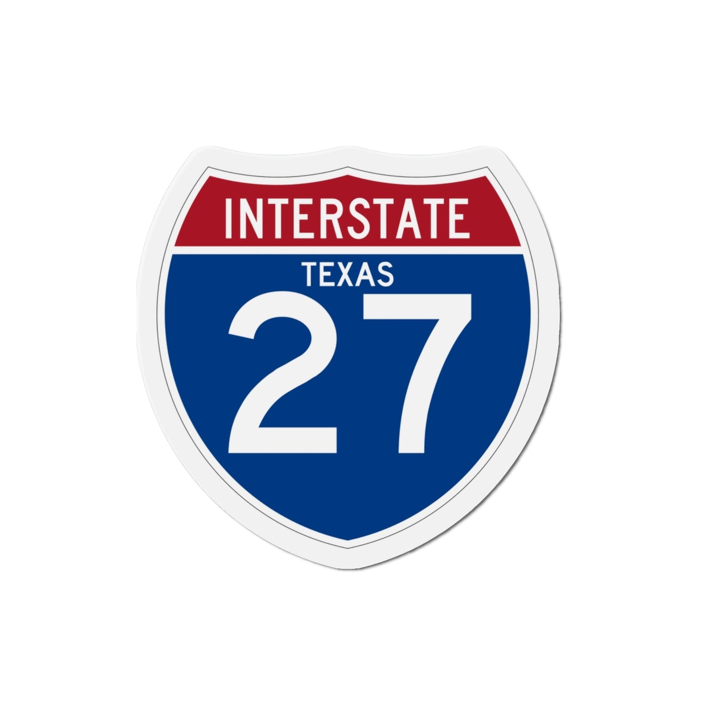 Interstate 27 (U.S. Highways) Die-Cut Magnet-3 Inch-The Sticker Space